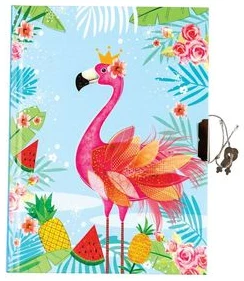 Notebook A5 ruled "Flamingo" 56sh. with key