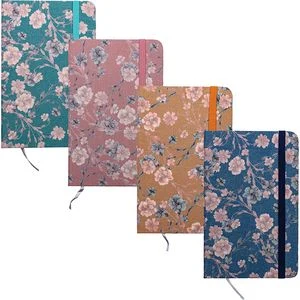 Bloknots A7 līniju 80lp. cietos vākos ar gumiju "Flowers"