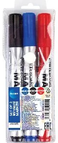 Set of 3 whiteboard markers bullet tip 2-5mm /PVC wallet