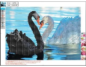 Dimanta mozaīka "Swans" 30x40cm