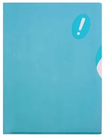 Clear folder "!" / "?" L-type A4 0.16mm with 2 section assorted