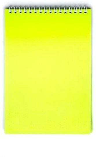 Bloknots A5 rūtiņu 80lp. ar spirāli un plastikāta vākiem "Diamond Neon" dzeltens