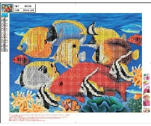 Dimanta mozaīka "Exotic fish" 40x50cm