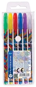Комплект гелевых ручек GLITTER 6цв. 1.0mm с блестками