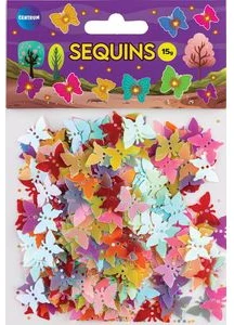 Spīgulīši rotājumiem "BUTTERFLY" 15g krāsainas