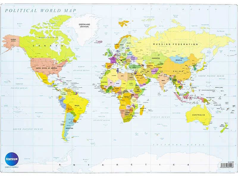 Galda pārklājums "Map of the world" A2 (59,4x42cm)