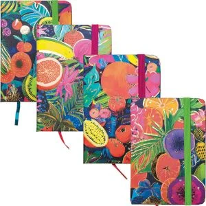 Notebook A7 ruled 80sh. hardcover, with elastic "Fruits"