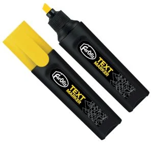 Text marker yellow chisel tip 1-5mm black barrel FOROFIS