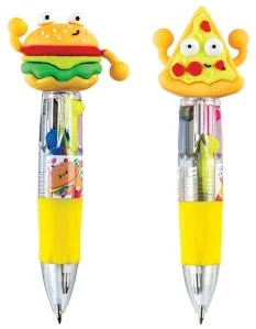 Automatic ball pen "4 IN 1" “BURGER & PIZZA” 4-color ink 0.7mm
