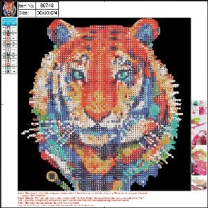 Diamond mozaic "Tiger" 30x30cm