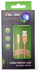 DEXLER Universāls Micro USB uz USB Datu & Ātrās Uzlādes 2 A kabelis 1M