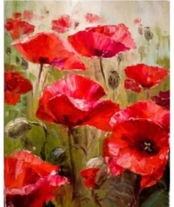 Acrylic paints & canvas pictures painting by number "Poppies" 30x40cm OPP bag