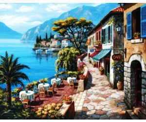 Akrila krāsas un kanvas attēlu gleznošana pēc numuriem "Seafront" 30x40cm