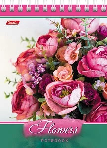 Notebook A6 squared 40sh. spiral bound "Flowers"