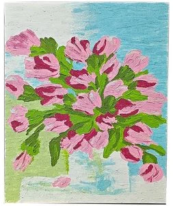 Quartz Sand Texture Painting By Number Set "Tulips" 40x50cm (paints, sand 30g, brushes)