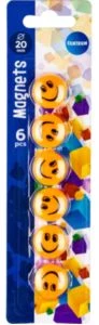 Magnēti tāfelēm SMILE diam.20mm 6gb.