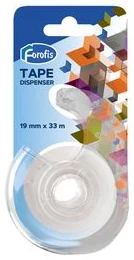 Līmlente ar turētāju FOROFIS 19mm x 33m caurspīdīga
