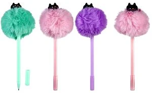 Lodīšu pildspalva "CAT POMPOM" zila 0.7mm