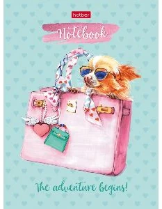 Bloknots A6 rūtiņu/līniju 64lp. cietos vākos "Fashion Dog"