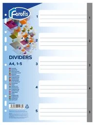 Sadalītājs A4 "1-5" 0.13mm FOROFIS