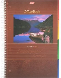 Notebook squared A4 120sh. 4col. spiral bound hardcover "Landscapes of Europe"