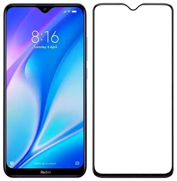 Fusion Full Glue 5D Aizsargstikls pilnam ekrānam ar rāmiņu telefonam Xiaomi Redmi 8 | Xiaomi Redmi 8A melns
