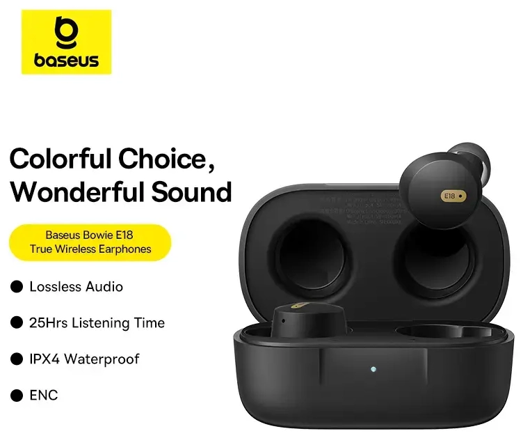 Baseus Bowie E18 True Wireless Earphones Cosmic Black