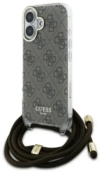 Guess GUHCP16SHC4SEW iPhone 16 6.1"       brązowy|brown hardcase Crossbody Cord 4G Print
