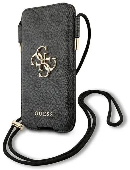 Guess GUHCP12L4GPSGR 6,7" telefono krepšys, pilkas 4G Metal Logo