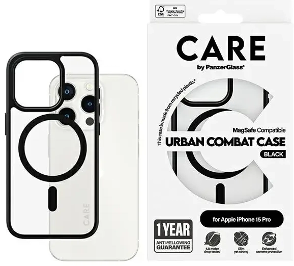 CARE by PanzerGlass Urban Combat Case iPhone 15 Pro 6,1" MagSafe czarny|black 1426