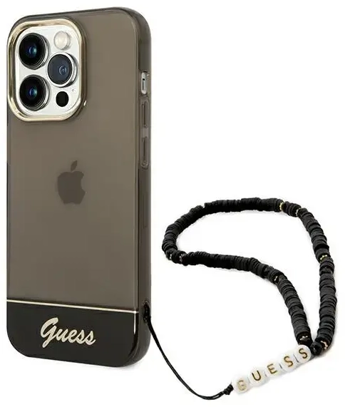 Guess GUHCP14LHGCOHK iPhone 14 Pro 6,1" czarny|black hardcase Translucent Pearl Strap