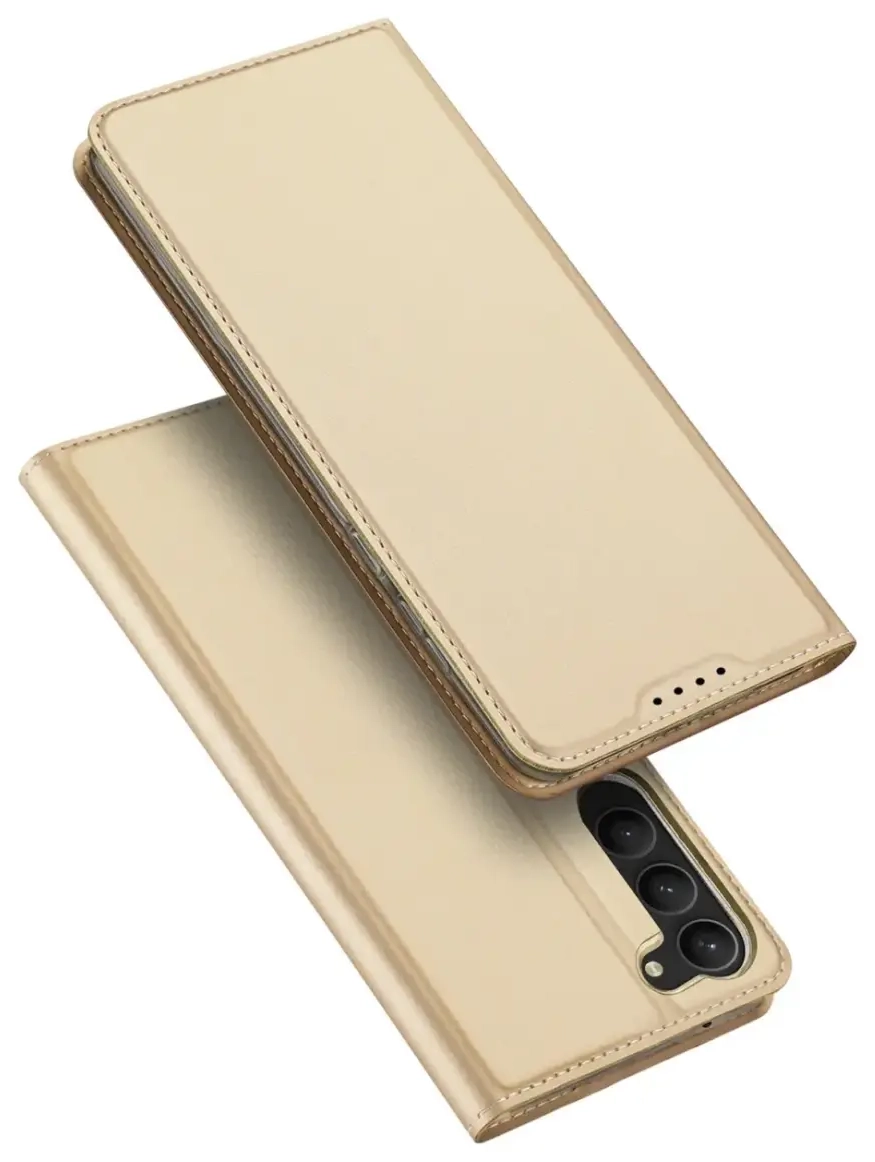 Dux Ducis Skin Pro Case for Samsung Galaxy S23+ Flip Card Wallet Stand Gold