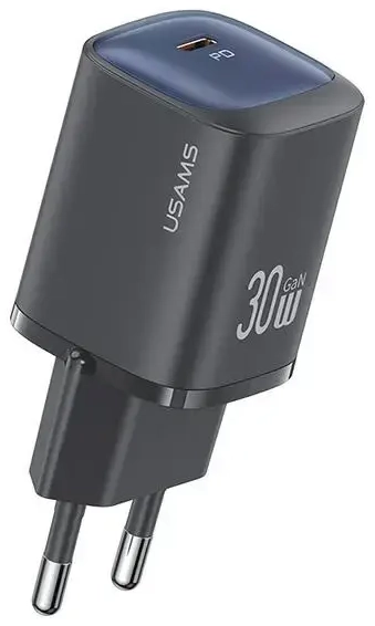 USAMS CC251 tīkla lādētājs | 30W | GaN | USB-C | melns