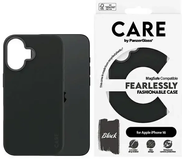 CARE by PanzerGlass Fashion Case iPhone 16 6.1" czarny|black MagSafe 1377