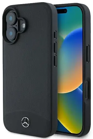 Mercedes MEHMP16S23RBARK iPhone 16 6.1" czarny|black hardcase Textured And Plain Leather MagSafe