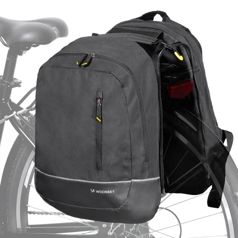 Wozinsky topelt jalgrattakott seljakott 2in1 30l Must (WBB30BK)