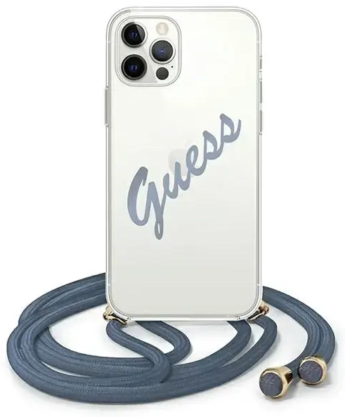 Guess GUHCP12LCRTVSBL iPhone 12 Pro Max 6,7" niebieski|blue hardcase Script Vintage