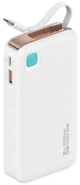 USAMS XY Series ārējais akumulators (powerbank) | 10000 mAh | 20W | USB-C | balts