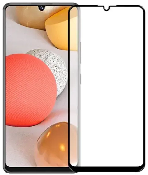 HOFI Fusion pilnam ekrānam 5D aizsargstikls ar rāmiņu telefonam Samsung Galaxy A42 5G melns