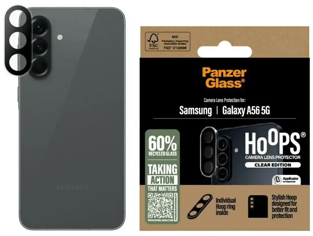 Szkło hartowane na obiektyw PanzerGlass   Hoops Lens Protector do Samsung Galaxy A56 5G przezroczysty
