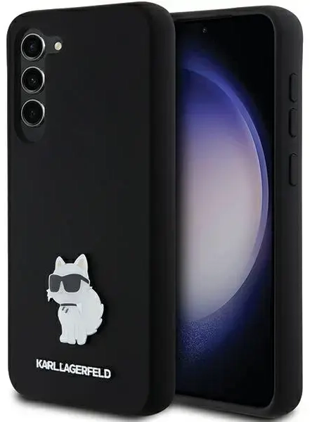 Karl Lagerfeld KLHCS23MSMHCNPK S23+ S916 czarny|black hardcase Silicone Choupette Metal Pin