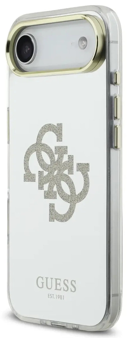 Guess PC|TPU Mirror 4G Glitter Logo maciņš ar MagSafe atbalstu telefonam iPhone 17 Air zeltains