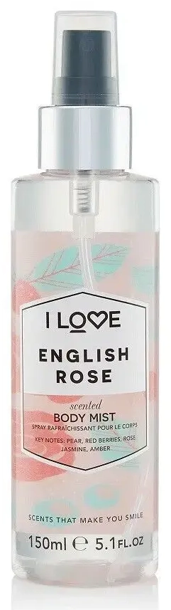 I Love, English Rose, Refreshing, Body Spray, 165 ml