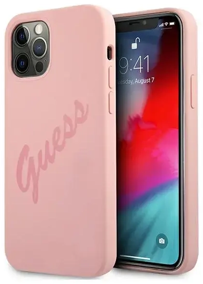 Guess GUHCP12LLSVSPI iPhone 12 Pro Max 6,7" różowy|pink hardcase Script Vintage