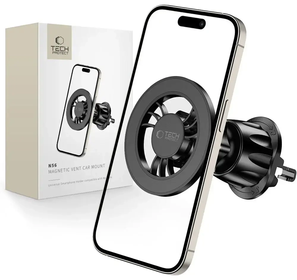 Tech-Protect N56 magnetic car phone holder with MagSafe for air vent - black