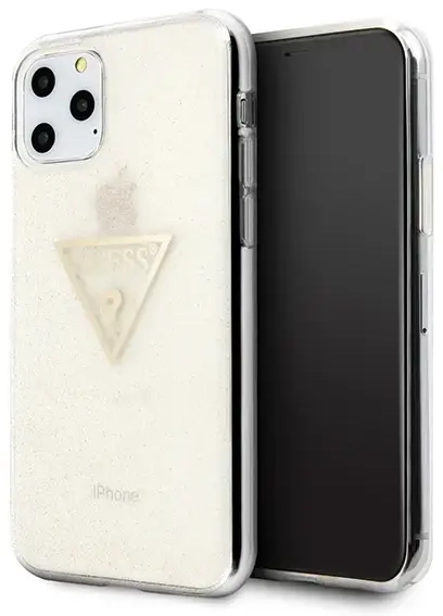 Guess GUHCN58SGTLGO iPhone 11 Pro złoty|gold hard case Glitter Triangle