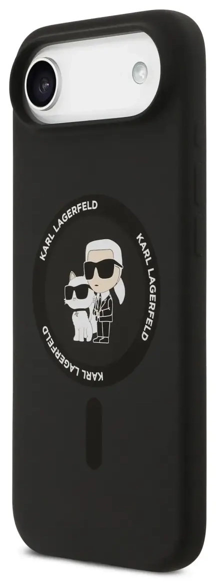Karl Lagerfeld Karl&Choupette Ring чехол с поддержкой MagSafe для телефона iPhone 17 Air черный