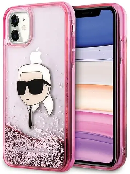 Karl Lagerfeld KLHCN61LNKHCP iPhone 11| XR różowy|pink hardcase Glitter Karl Head