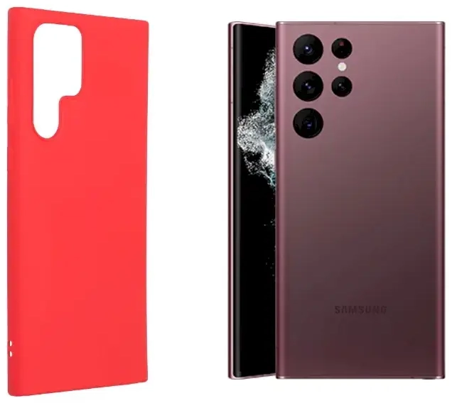 Fusion soft matte back case silikona aizsargapvalks Samsung S908 Galaxy S22 Ultra sarkans