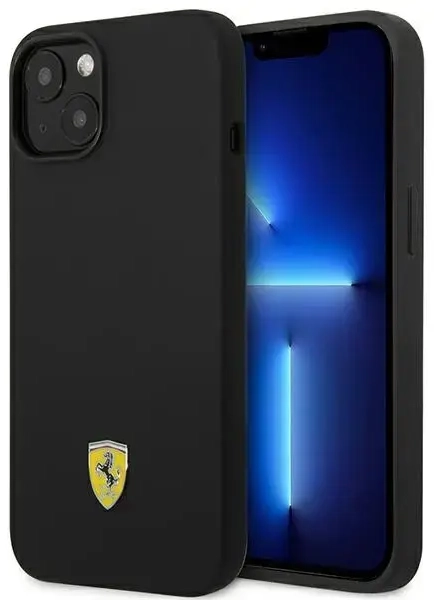 Ferrari FEHCP14SSIBBK iPhone 14 6,1" czarny|black hardcase Silicone Metal Logo